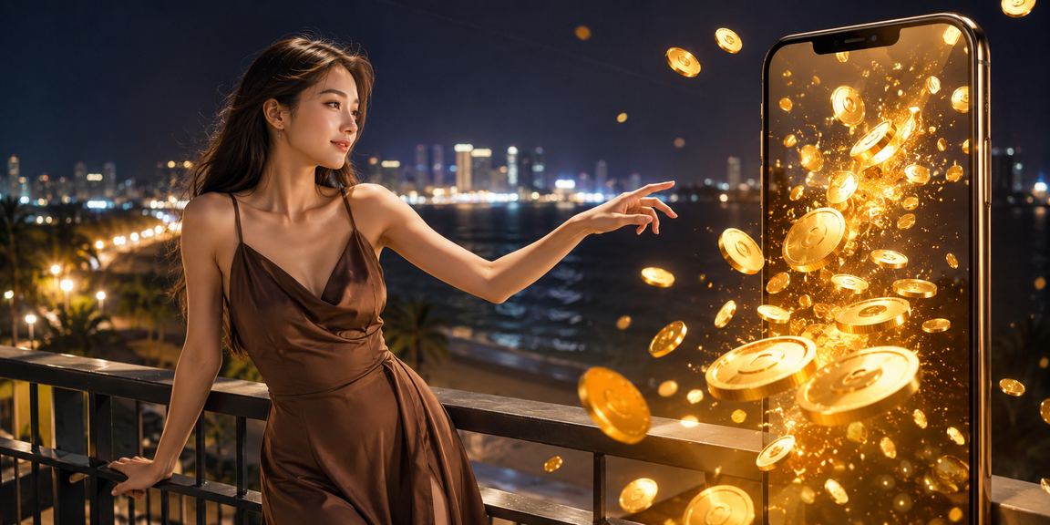 Người dùng uống cà phê tại Côn Đảo và kiểm tra thưởng hoàn tiền trên điện thoại